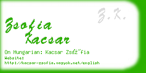 zsofia kacsar business card